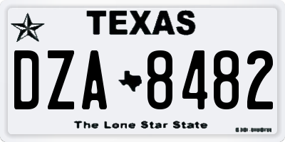 TX license plate DZA8482