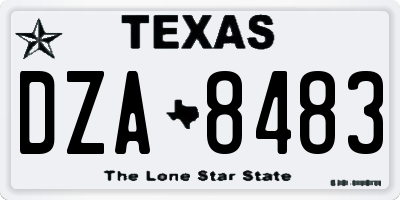 TX license plate DZA8483