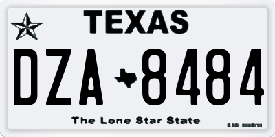 TX license plate DZA8484