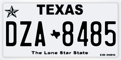 TX license plate DZA8485