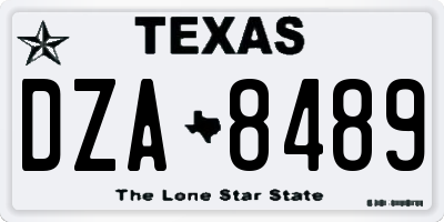 TX license plate DZA8489
