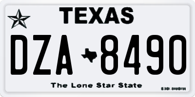 TX license plate DZA8490