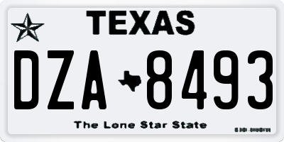 TX license plate DZA8493