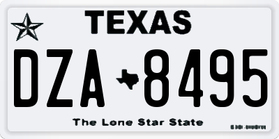 TX license plate DZA8495