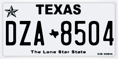 TX license plate DZA8504