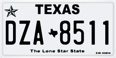 TX license plate DZA8511