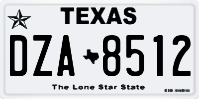 TX license plate DZA8512