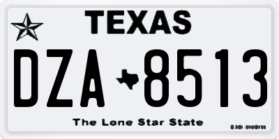 TX license plate DZA8513