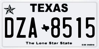 TX license plate DZA8515