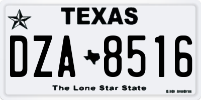 TX license plate DZA8516