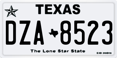 TX license plate DZA8523