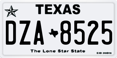 TX license plate DZA8525