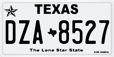 TX license plate DZA8527