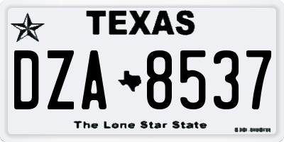 TX license plate DZA8537
