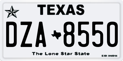 TX license plate DZA8550