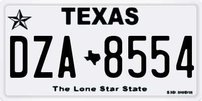 TX license plate DZA8554