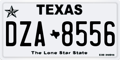 TX license plate DZA8556