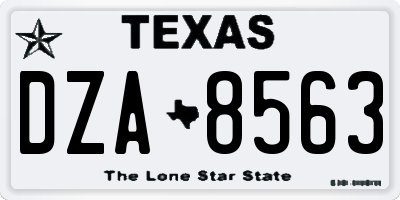 TX license plate DZA8563