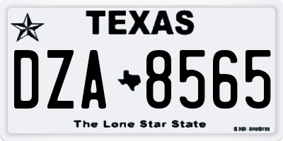 TX license plate DZA8565