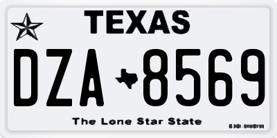 TX license plate DZA8569