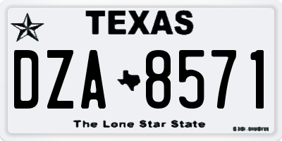 TX license plate DZA8571