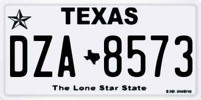 TX license plate DZA8573