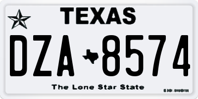 TX license plate DZA8574