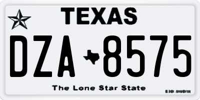 TX license plate DZA8575
