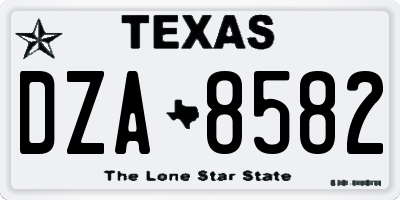 TX license plate DZA8582