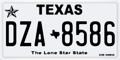 TX license plate DZA8586