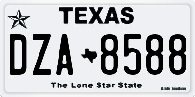 TX license plate DZA8588
