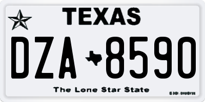 TX license plate DZA8590