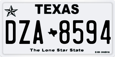 TX license plate DZA8594