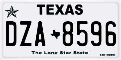 TX license plate DZA8596