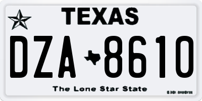 TX license plate DZA8610