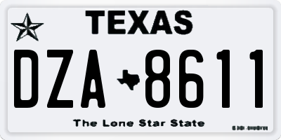 TX license plate DZA8611