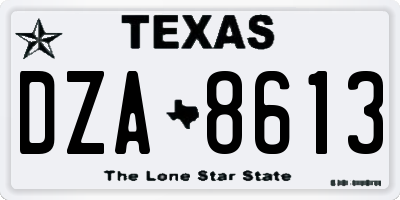 TX license plate DZA8613