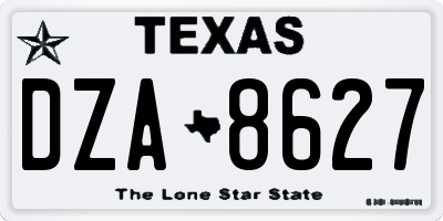TX license plate DZA8627
