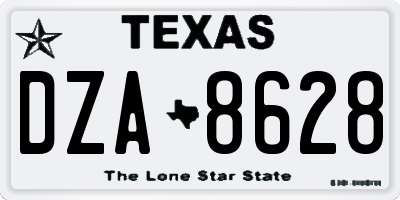 TX license plate DZA8628