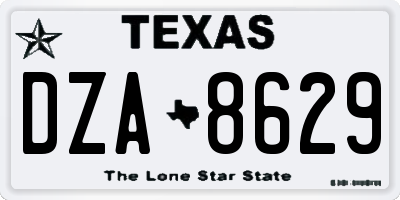 TX license plate DZA8629
