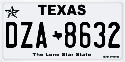 TX license plate DZA8632