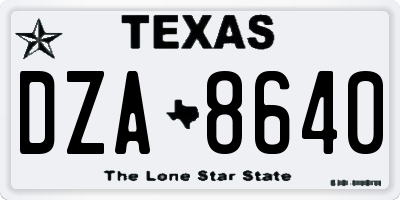 TX license plate DZA8640