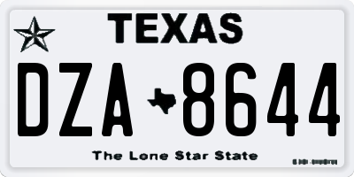 TX license plate DZA8644