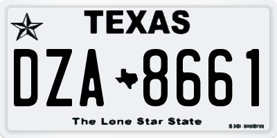 TX license plate DZA8661