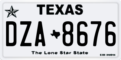 TX license plate DZA8676