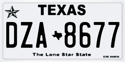 TX license plate DZA8677