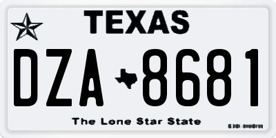 TX license plate DZA8681