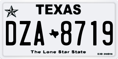 TX license plate DZA8719