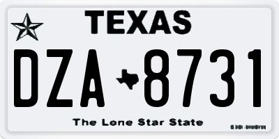 TX license plate DZA8731