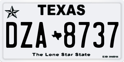 TX license plate DZA8737